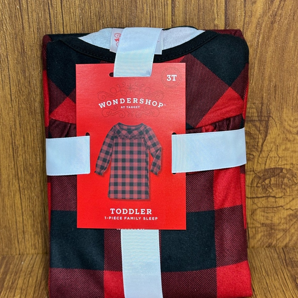 Wondershop Toddler Girls' Red Buffalo Check Flannel Nightgown in size 3T
